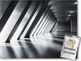 Fotótapéta Flizelina Folyosó Csarnok Beton 3D Szürke Mélység 350x250 ragasztó