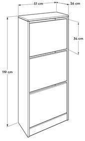 Cipőtároló (cipősszekrény) Moteni (fehér). 1094600