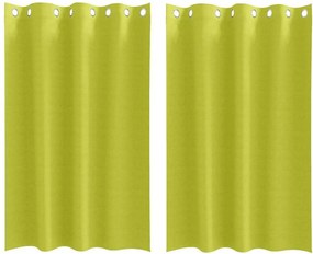 vidaXL Fekete Függöny Gyűrűkkel 2 pcs Zöld 175 x 140 cm Poliészter