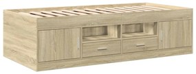 sonoma tölgy kanapéágy fiókkal matrac nélkül 75x190 cm