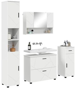 Fürdőszoba bútor szett 4 pcs Fehér 30 x 35 x 192 cm Faanyag