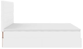 Ottomán ágykeret matracokkal tiszta fehér 180x200cm műbőrrel