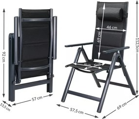 Deuba 2 darabos Premium alumínium fotel szett - antracit