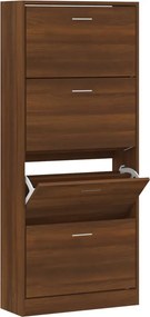 vidaXL barna tölgy színű szerelt fa cipősszekrény 63x24x147 cm