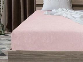 Molton fleece mikroszálas gumis lepedő világosrózsaszín 180 x 200 cm