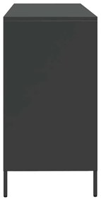 fekete hidegen hengerelt acél tálalószekrény 135x39x73,5 cm