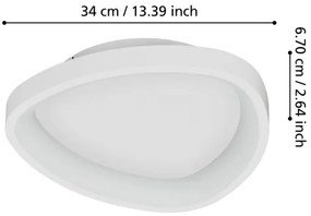 Eglo 901583 - LED Dimmelhető mennyezeti lámpa LORETELLO LED/12W/230V fehér + távirányító