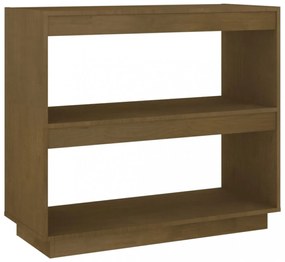 mézbarna tömör fenyőfa könyvszekrény 80 x 35 x 71 cm