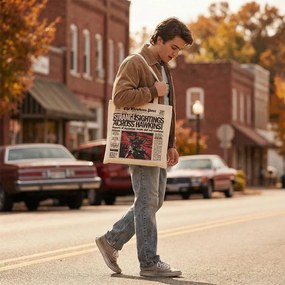 Stranger Things Hawkins shopping bag, bevásárlótáska 40 cm