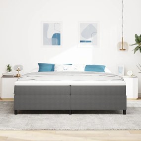 Box Spring Ágy Matraccal Világosszürke 200x200 cm Kordbársony