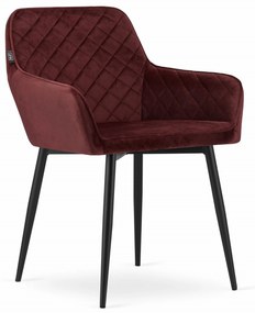 PreHouse NOLA szék - bordó bársony / fekete lábak