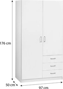 Riava gardróbszekrény 97cm F 2D3S Fehér