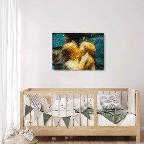 Kép - Csókolózó angyalok (üvegen) (70x50 cm)