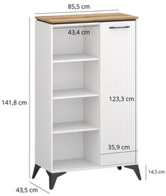 Regál Vejares (fehér + evoke tölgy) . Akció -17%. 1116994