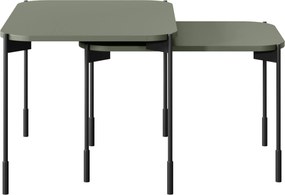 Sonatia dohányzóasztal 60 cm téglalap alakú fém lábakkal - olíva