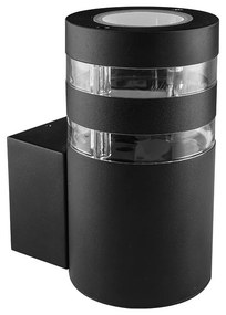 PREZENT 31306 DAIMA Modern Kültéri Fali Lámpa Fekete, Átlátszó GU10 IP44