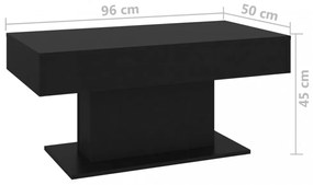 fekete szerelt fa dohányzóasztal 96 x 50 x 45 cm