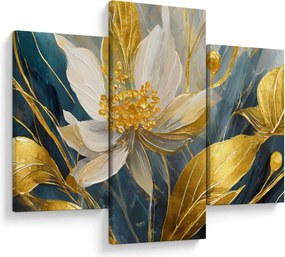 Kép - Festmény arany virágok (90x60 cm)