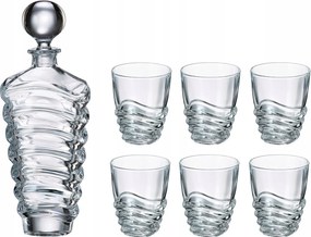 Bohemia Wave Whisky Szett Karafka 700 ml Poharak 6 x 280 ml Ajándék