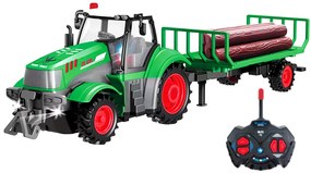 Új Rc Távirányítós Traktor Utánfutóval 3.7V Lítium Akku plusz töltő 42 Cm teljes hossz Fa Szállító Kombájn Maszóró Választható
