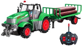 Új Rc Távirányítós Traktor Utánfutóval 3.7V Lítium Akku plusz töltő 42 Cm teljes hossz Tökéletes Karácsonyra is