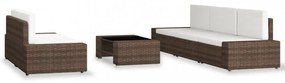 vidaXL 6 részes barna polyrattan kerti ülőgarnitúra