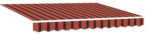 Manuális Behúzható Napernyő LED-del Narancs és Barna 300x250 cm