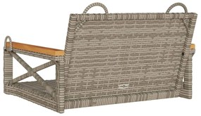 szürke polyrattan hintapad 63 x 62 x 40 cm