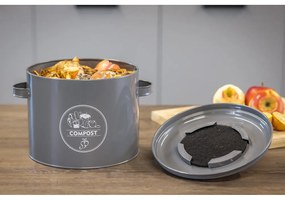 Szürke komposztálható hulladék gyűjtő 6,3 l Secret Du Potager – Esschert Design