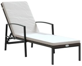 2 db barna polyrattan napozóágy asztallal