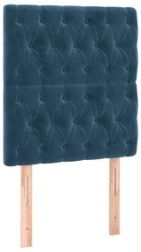 sötétkék bársony LED-es fejtámla 80x7x118/128 cm