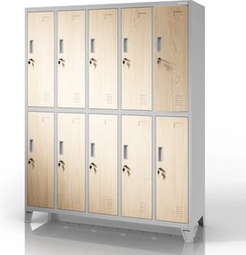BHP öltözőszekrény 10 ajtós szürke / sonoma tölgy: Eco Design BARTEK 1360 x 1720 x 450 mm
