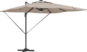 vidaXL Roma napernyő LED -es lámpákkal Tópszínű 286 x 284 x 270 cm