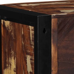 többszínű tömör újrahasznosított fa TV-szekrény 80x30x25 cm