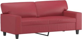 vidaXL 2 személyes bordó színű műbőr kanapé 140 cm