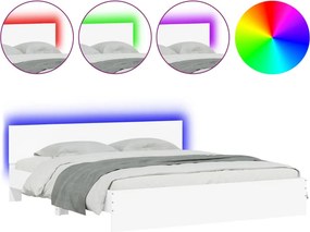 vidaXL fehér ágykeret fejtámlával és LED-del 180 x 200 cm