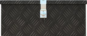 HOMCOM Tárolódoboz - Alumínium Szerszámosládá - Alumínium Szerszámkészlet Kulcsos Zárral 50L x 15,5W x 20,5H cm - Fekete | Aosom