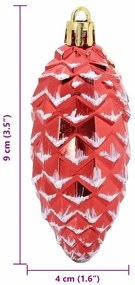 Karácsonyi tobozlabda 40 pcs Piros