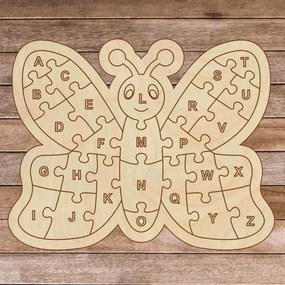 Gyermek fa puzzle - ábécé pillangó A -ZET 26 darab | SENTOP
