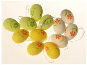 Kültéri függő tojáskészlet, magasság 4 cm, 12 dbcsomagban, vegyes színekben