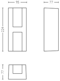 Philips 17351/93/P0 - LED Kültéri fali lámpa MYGARDEN SHADOW 2xLED/4,5W IP44
