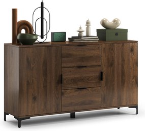 Mazzoni LANA K-150S komód Elegáns Dió - 2 AJTÓS FIÓKOS KOMÓD