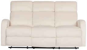 Háromszemélyes fehér bársony elektromosan állítható támlájú kanapé VERDAL Beliani