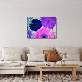 Színes virágok képe (üvegen) (70x50 cm)