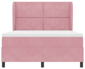 Rózsaszín Párnázott Boxspring Ágy Matrac 140x200 cm