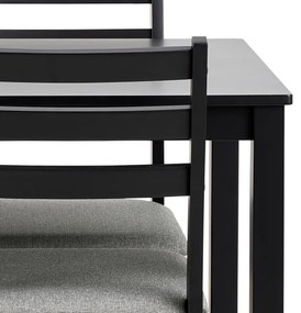 EMILY fekete étkezőasztal szett 4 székkel