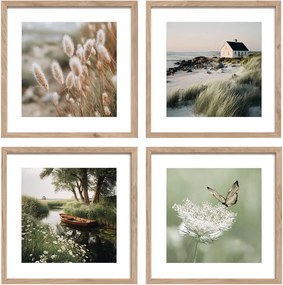 Nyomtatott keretezett kép szett 4 db-os 30x30 cm Subtle Nature – Styler