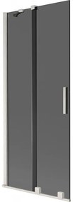 Mexen Velar, 2 szárnyas eltolható kádparaván 85 x 150 cm, 8mm szürke üveg, csiszolt acél, 896-085-000-41-97