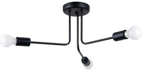 Sollux SL.1450 - Csillár rúdon NORAH 3xE27/15W/230V fekete