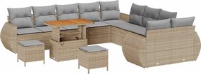 vidaXL Kerti Kanapé Szett párnával 13 pcs bézs és világosszürke